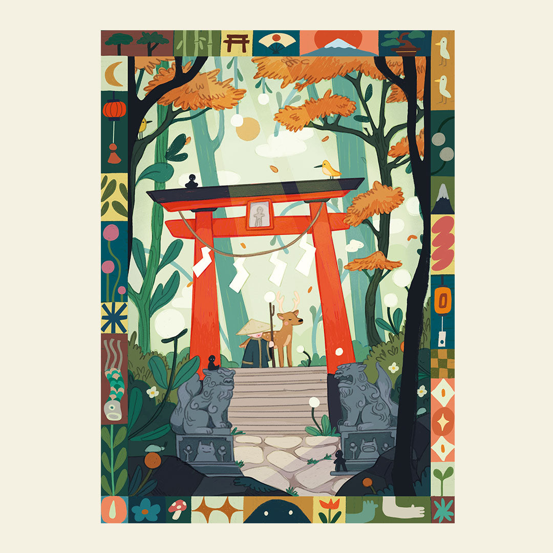 bosco di nara illustrazione puzzle