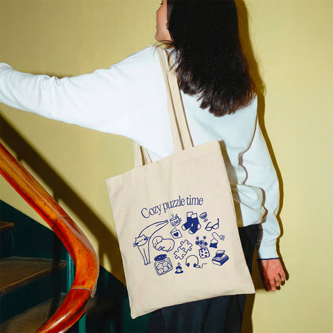 Tote Bag - Cozy Puzzle time